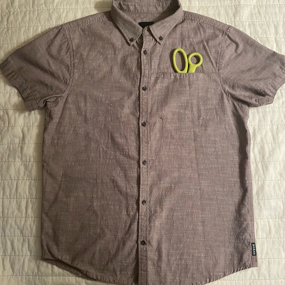 Prana Men's Casual Brown Button Down Short Sleeve Med - Picture 6 of 10